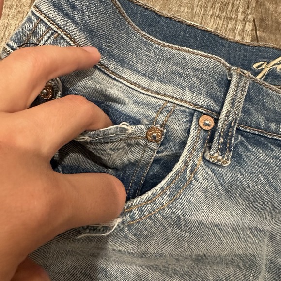 Ofluck Mom Jeans Womens 8 High Rise Distressed Light Blue - Picture 8 of 13